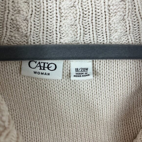 Cato Sleeveless Chunky Cable Knit Sweater Womens 20W Plus‎ Size Shawl Oversized - Picture 4 of 7